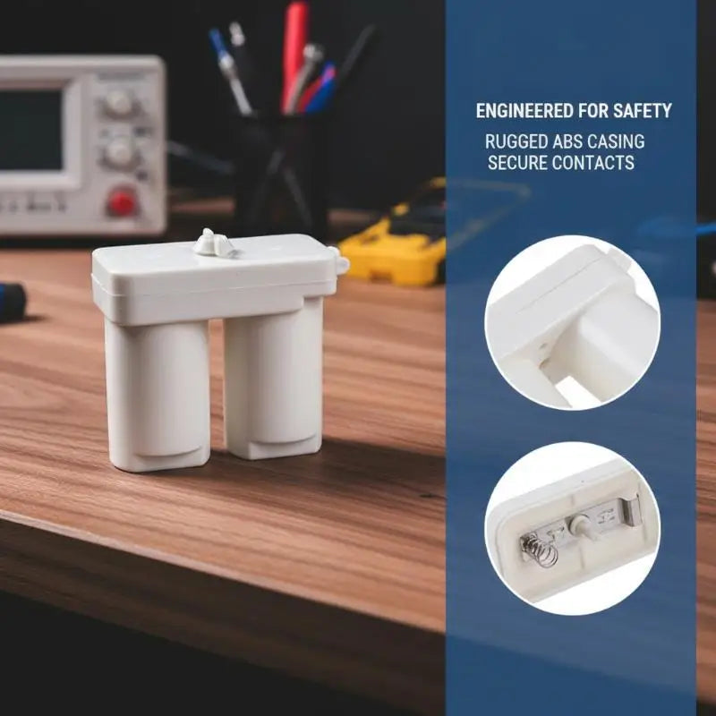 Double Compartments Universal Battery Box for Gas Water Heater Accessories Parts Plastic Double Battery Case(white) Vue