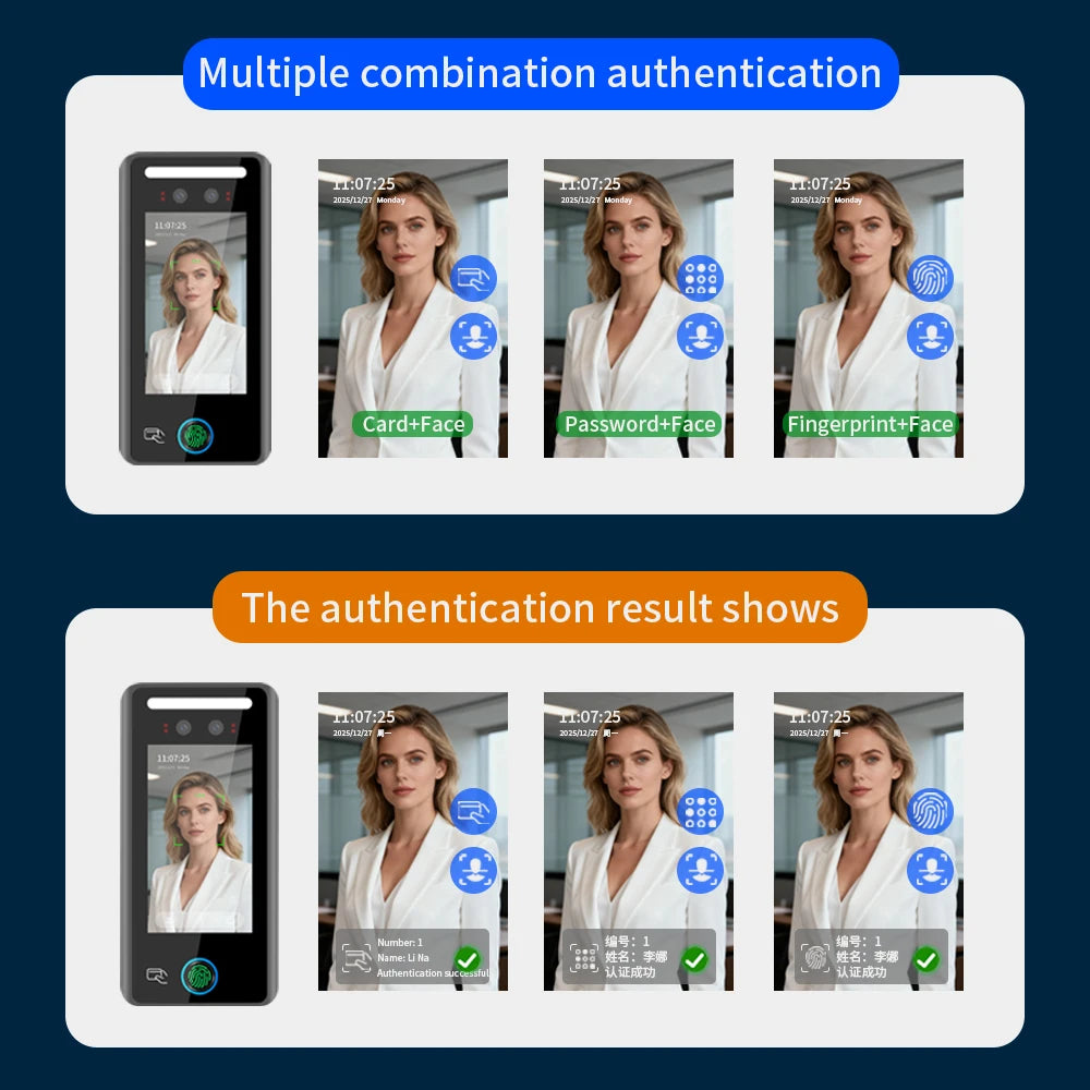 4.5 inch Dynamic Face Recognition Attendance System Terminal Time Attendance Door Access Control System 125khz RFID Card AI521 Vue
