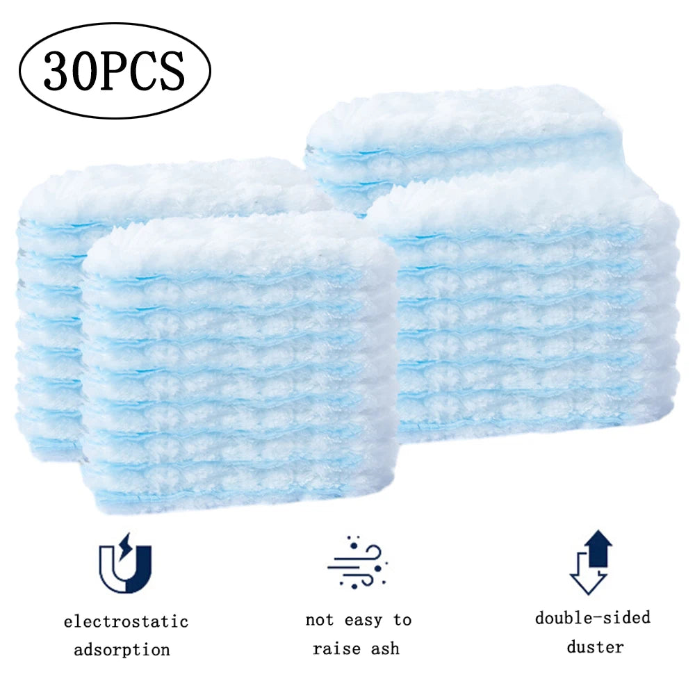 30PCS Dust Magnet Cloth Dust Brush Electrostatic Absorbent Fiber Duster Air-condition Car Furniture Clean Microfiber with Handle Vue