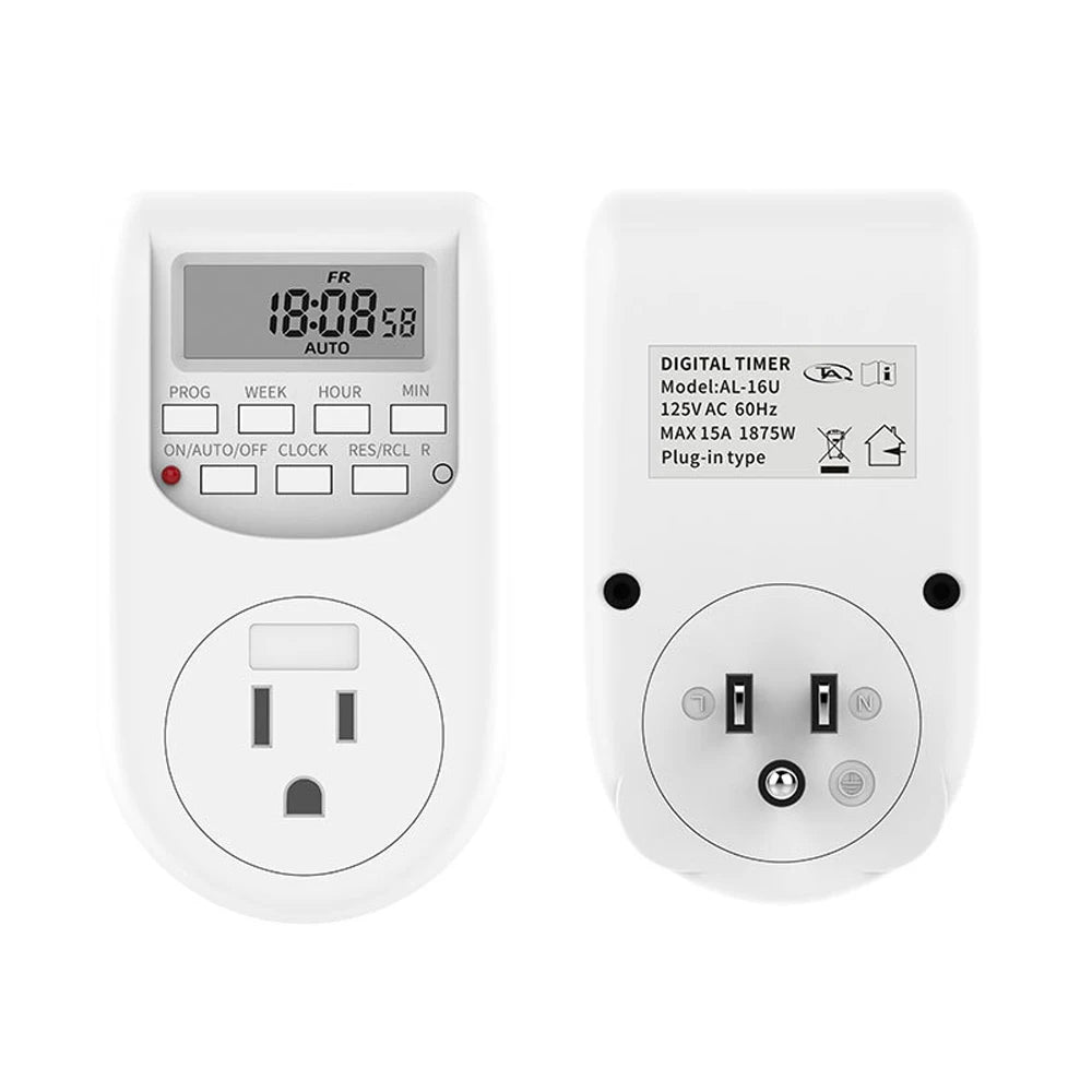 EU/US/UK Plug Timer Switch 1785W/2300W Energy Saving Digital Kitchen Timer 10A/15A Outlet Week Hour Programmable Timer Socket Vue