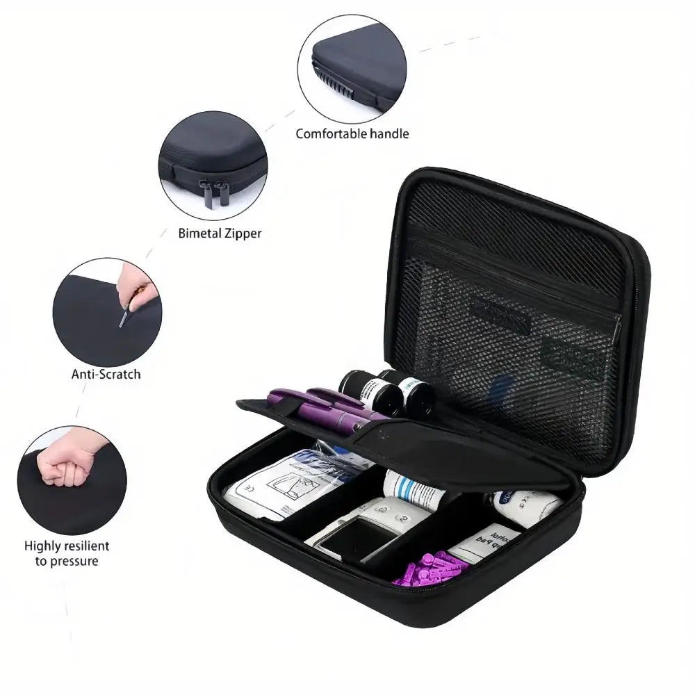 Waterproof Insulin Tools Storage Case Dust-proof Shockproof Insulin Vial Carrying Box Large Capacity EVA Insulin Tools Organizer Vue