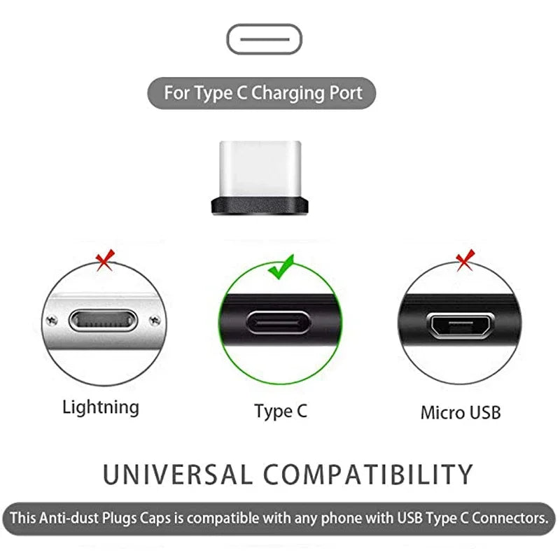 4Pcs USB C Dust Plug With Cleaning Brush Anti Dust USB-C Plug Cover Charging Port Cover Caps For iPhone15 16 Samsung Smart Phone Vue