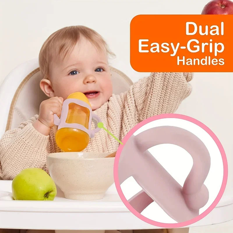 Easy Grip Handle vvocci Silicone Bottle Handle For Narrow Baby Bottles Can Accommodate Most Bottles - BPA-free Soft Silicone Vue