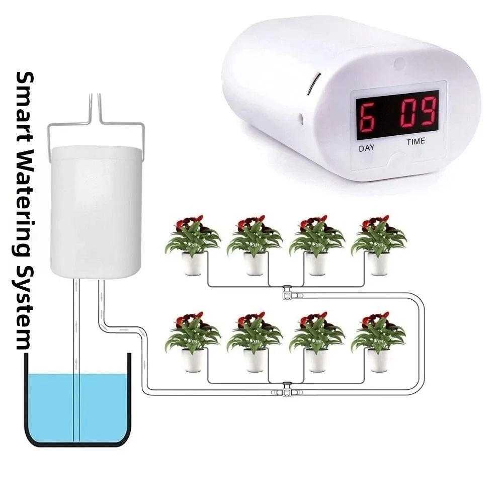 Automatic Automatic Watering Machine Adjustable Multi-Head Drip Irrigation Device Self-Watering Smart Timer Waterers Home Garden Vue