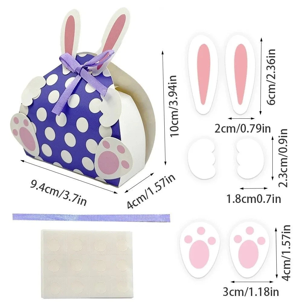 Unique Rabbit Shape Easter Paper Candy Box Empty Colorful Easter Gift Box Large Capacity Cookie Bags Children Favors Vue