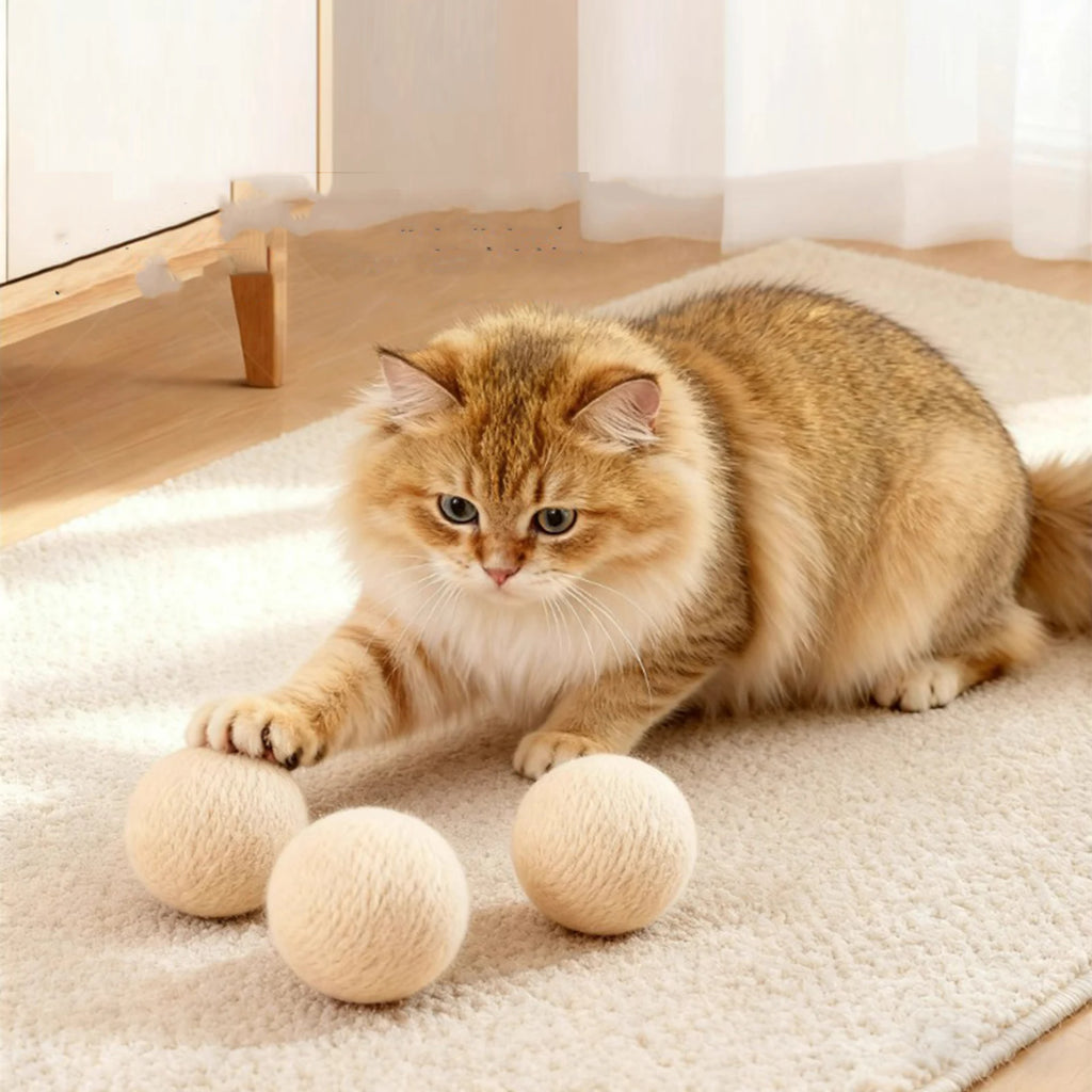 Cat Pom Pom Wool Felt Balls – Interactive Kitten Plush Toy Interactive Cat Toy Vue