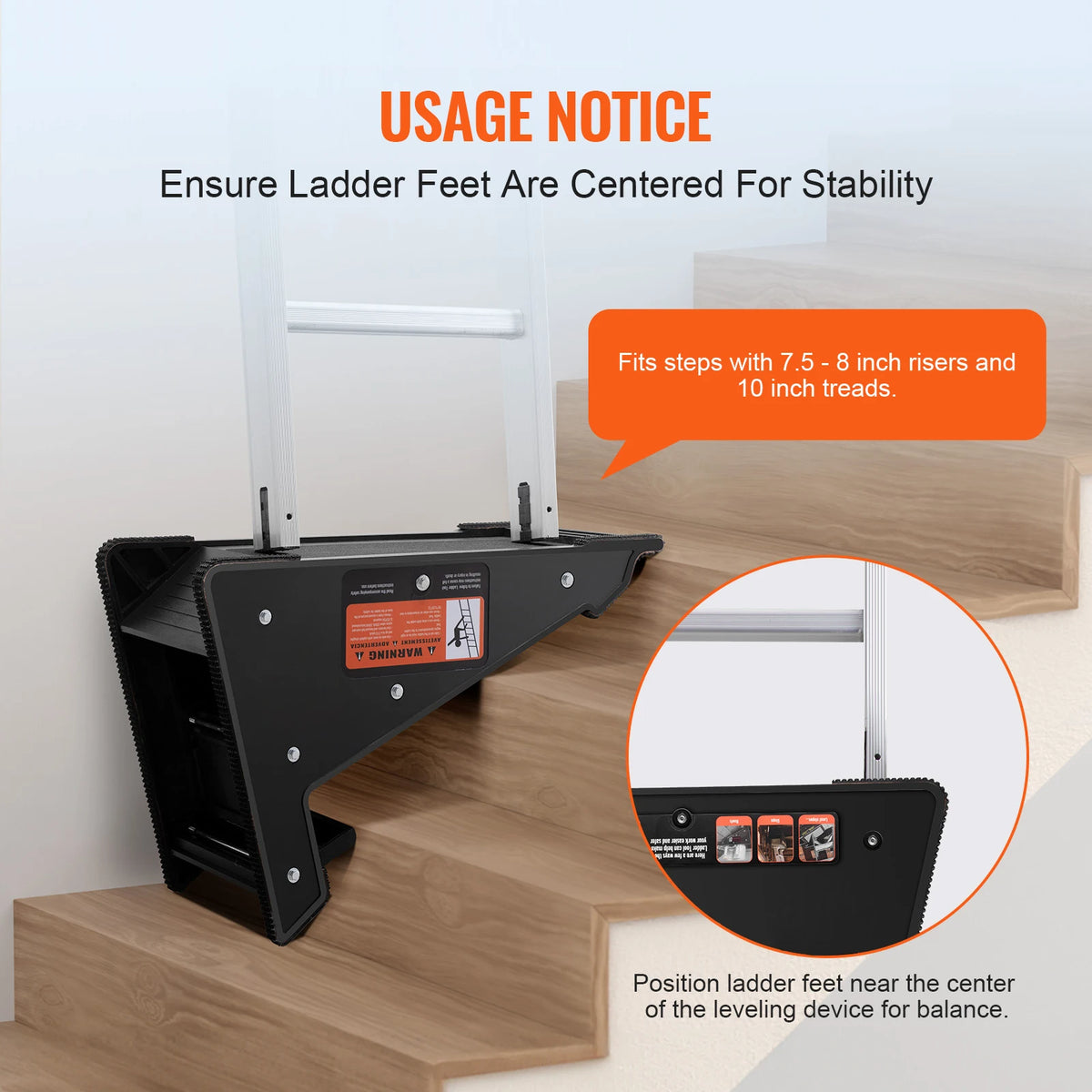 Ladder Leveler 380 lbs – Stair & Slope Stabilizer | PP Tool Ladder Leveling Tool Vue
