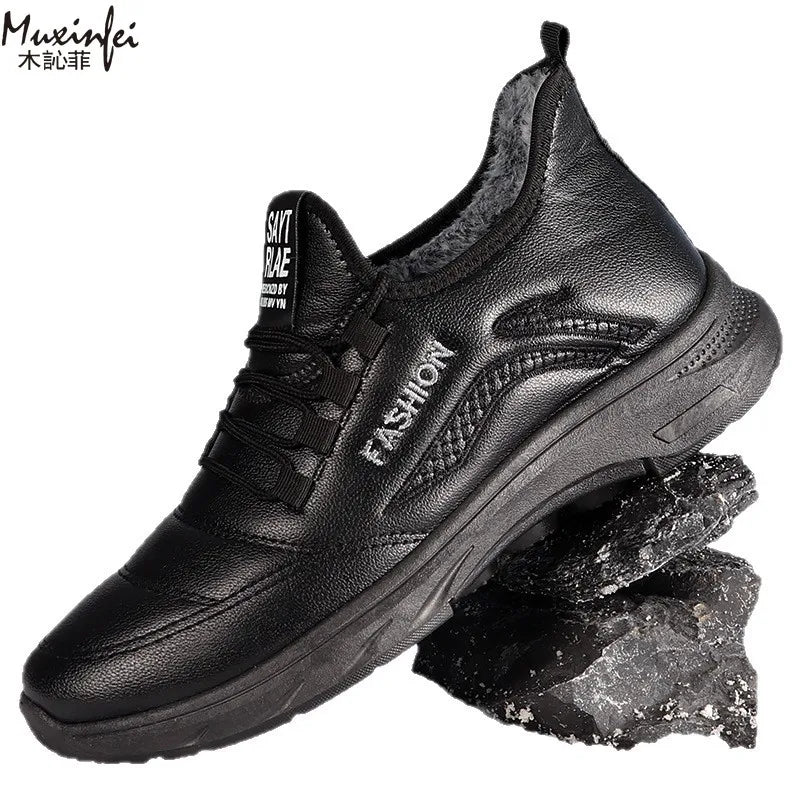 Men's Winter Snow Boots Thickened Plush Lace-Up | Sizes 39-47 Men's Snow Boots Vue