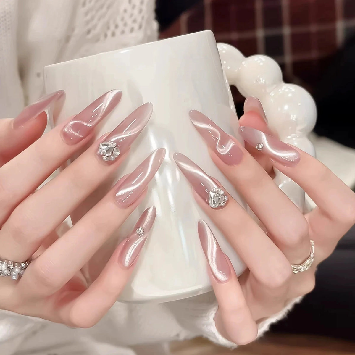 2Pcs Nail Cat Magnet Stick for Glass Bead Cat Magnetic Gel Nail Polish Nail Art Manicure Tools DIY Salon Manicure Accessories Vue