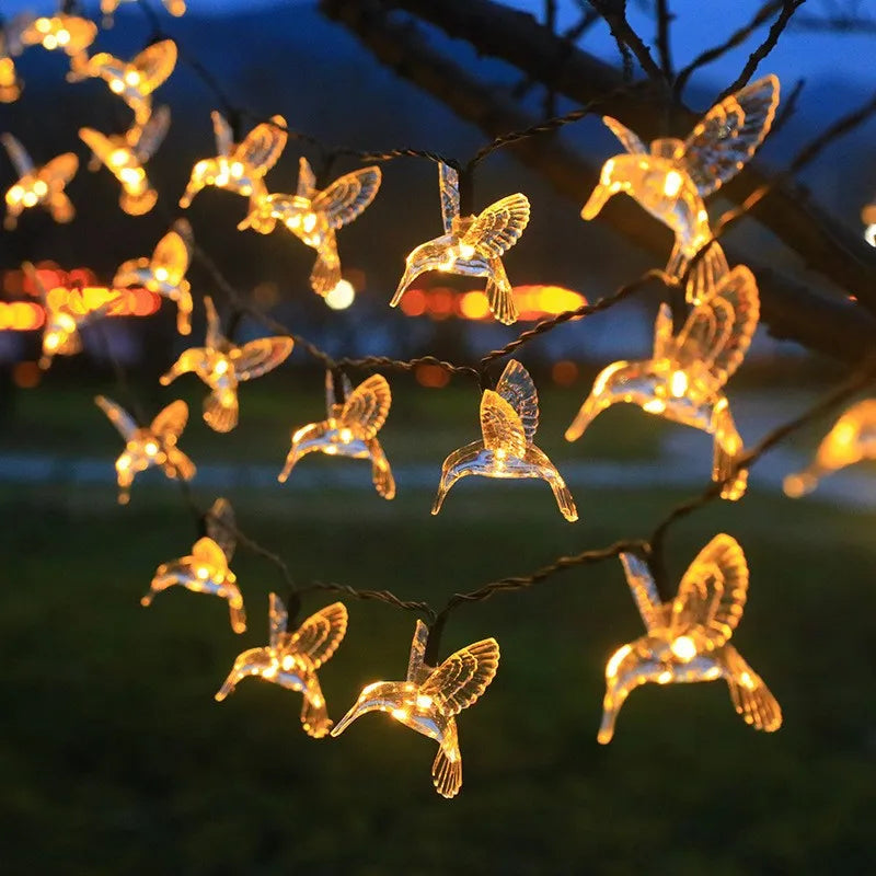 Solar Hummingbird String Lights Outdoor Fairy Lights with 8 Modes Waterproof Solar Powered for Patio Yard Christmas Decor 691 Vue