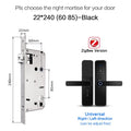 X5 Tuya Zigbee Fechadura Eletronico Digital Waterpoof Door Lock Biometric Fingerprint Replaceable Direction Smart Door Lock Vue X5 zigbee 6085 China Mainland Black