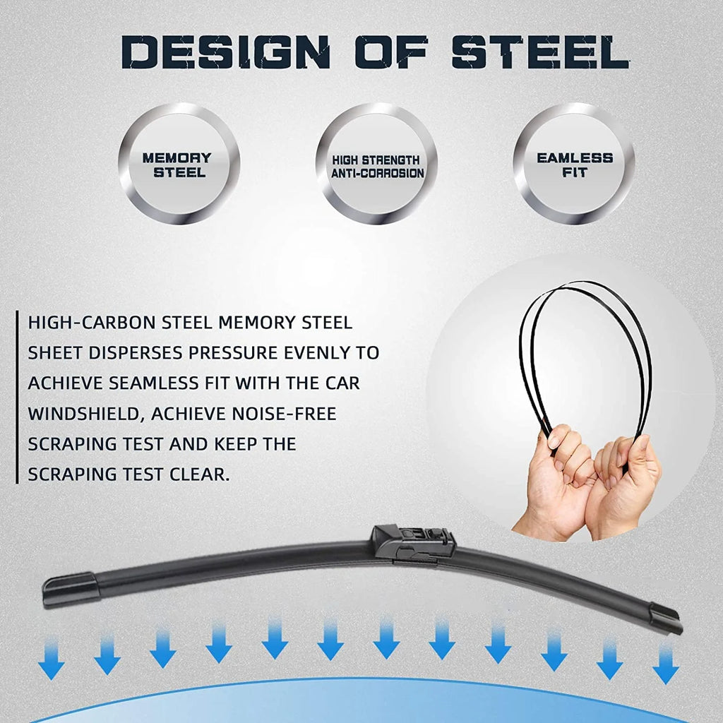 Wiper Blades For Subaru XV Crosstrek GT MK2 2018~2023 Front Rear Set Windshield Windscreen Cleaning Replacement Car Accessories Vue