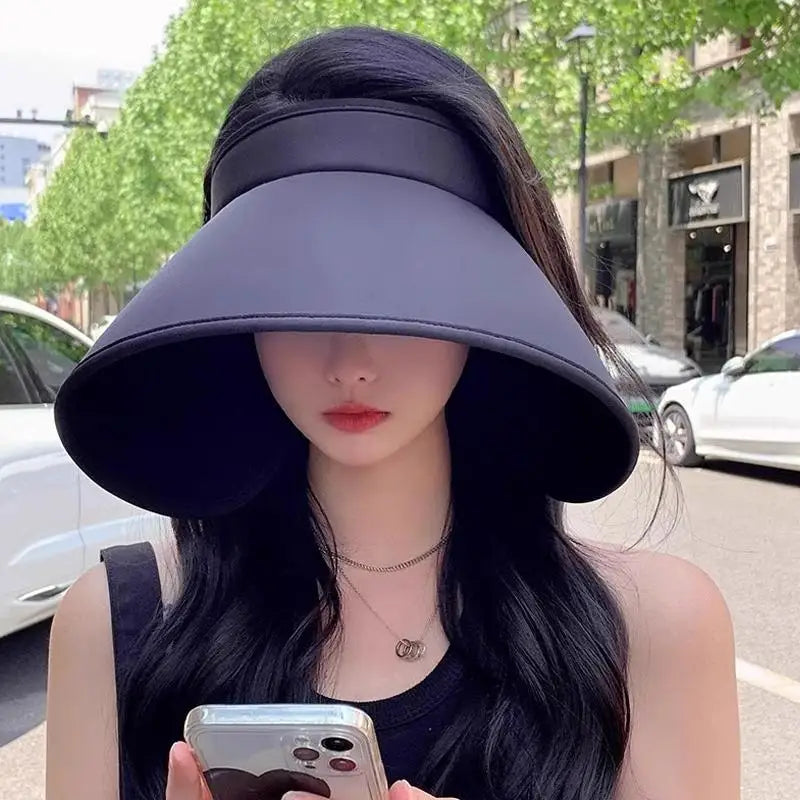 Women Wide Brim Summer Sun Hat Foldable UV Protective Hat for Beach Pool Holiday Travel Use Vue