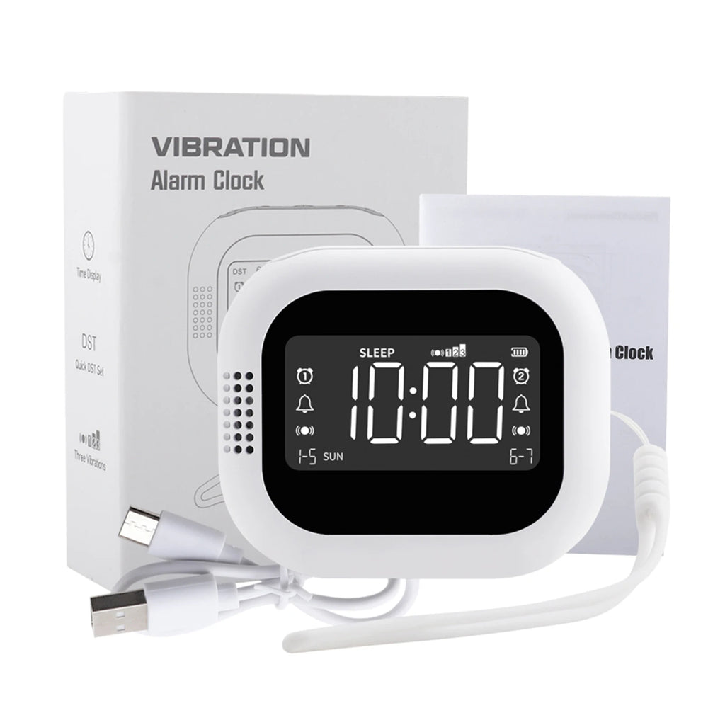 Vibrating Alarm Clock Wireless Loud Alarm Clock With White Noise Deep Sleep Digital Travel Clock Snooze function Alarm Clock Vue
