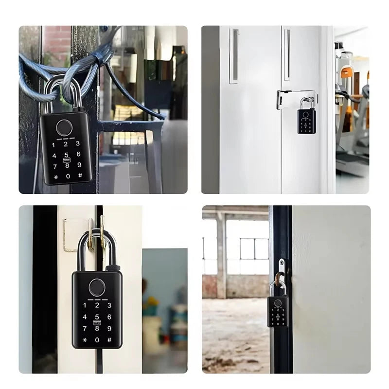 Tuya Smart Door Lock Fingerprint Padlock Password APP Card Key Unlock 7mm 10mm Smart Padlock Waterproof Electronic Lock Vue