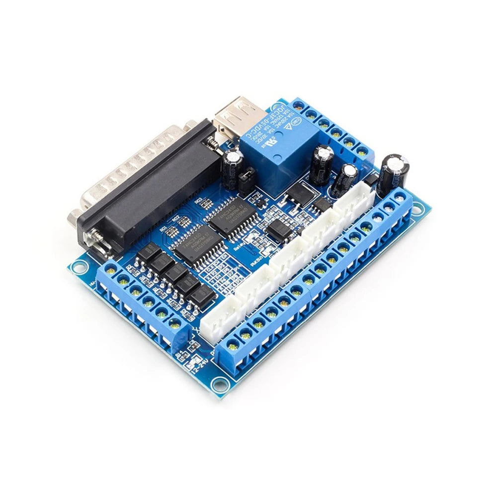5 Axis CNC Interface Adapter Breakout Board Stepper Motor Driver Mach3 Motor Controller with Optocoupler Isolation and USB Cable Vue