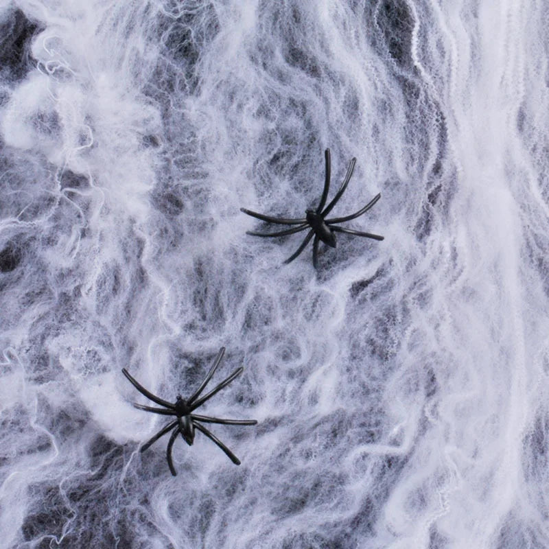 Artificial Spider Web Halloween Decoration Scary Party Scene Props White Stretchy Cobweb Horror House Home Decora Accessories Vue