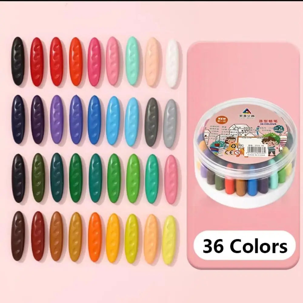 12 24 36 Colors Children Do Not Dirty Hands Plastic Crayon Creative