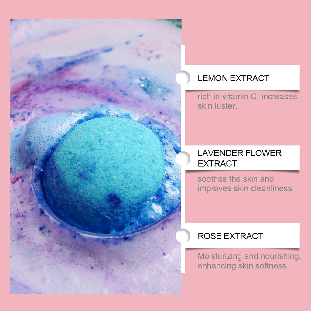Christmas Bath Bombs - Floral Scented Fizzing Bath Salts With Skin-Softening Oils, Long Lasting Fragrance & Bubbles Vue