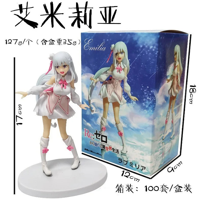 17cm Re: Zero Starting Life in Another World Anime action figure Emilia Action Figures Kawaii Goddess Collection Model toys Vue 17cm With BOX