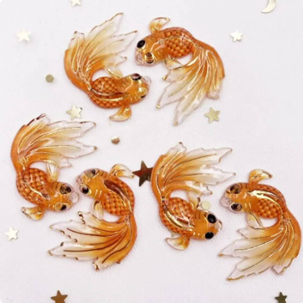 8Pcs/set Mermaid Tail Accessories DIY Goldfish Miniatures Mini Resin Goldfish Micro-landscape Colorful Handmade Wedding Vue
