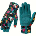 Floral Print Polyester Garden Gloves Breathable Ambidextrous Work