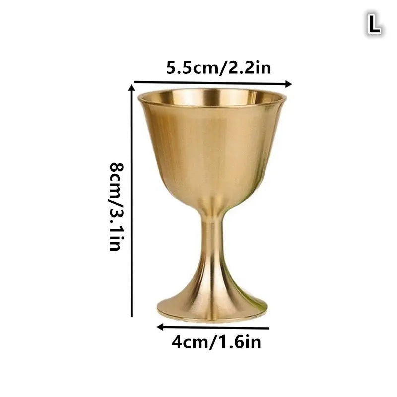 S M L Vintage Brass Mug Red Wine Glass Good Gloss Copper Portable