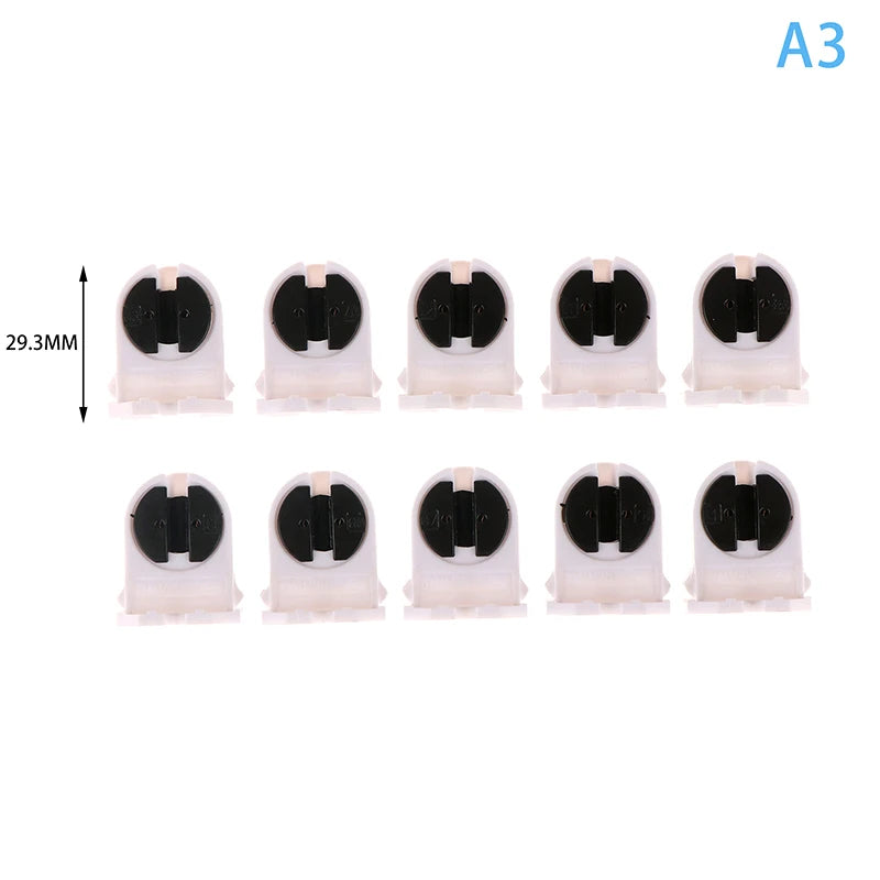 10Pcs Home T5 Light Holder G5 Base Non-Shunted Heat-Resistant Lamp Socket AC500V 2A For LED Fluorescent Light Tube Holder Vue A3
