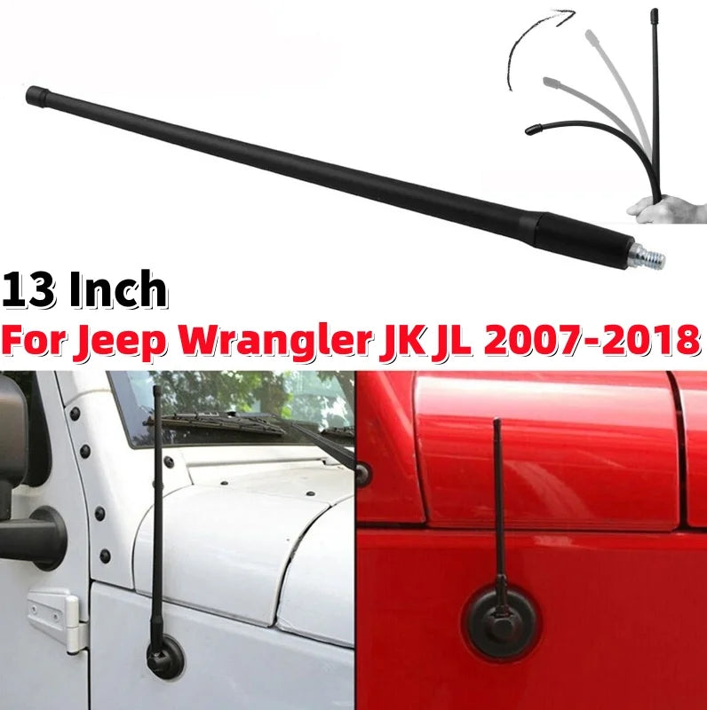 13 Inches Flexible Rubber Antenna Replacement For 2007-2018 Jeep Wrangler JK JL Vue Default Title