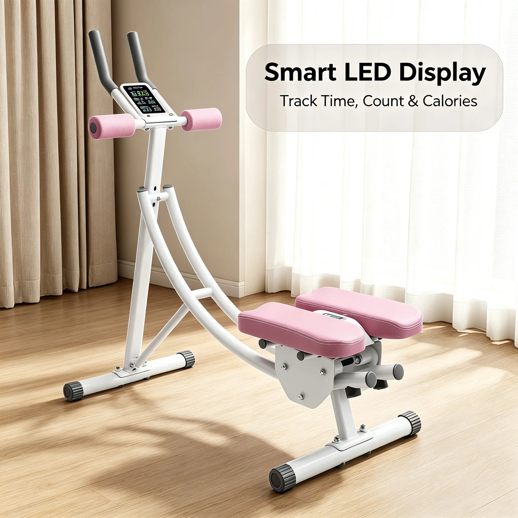Foldable Ab Trainer Machine with LED Display, 3-Level Adjustable Ab Trainer Machine Vue