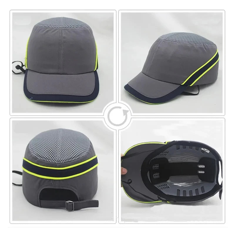 Hard Inner Shell Work Safety Bump Cap Protective Helmet Baseball Hat Style For Work Factory Shop Carrying Helmet Head Protection Vue