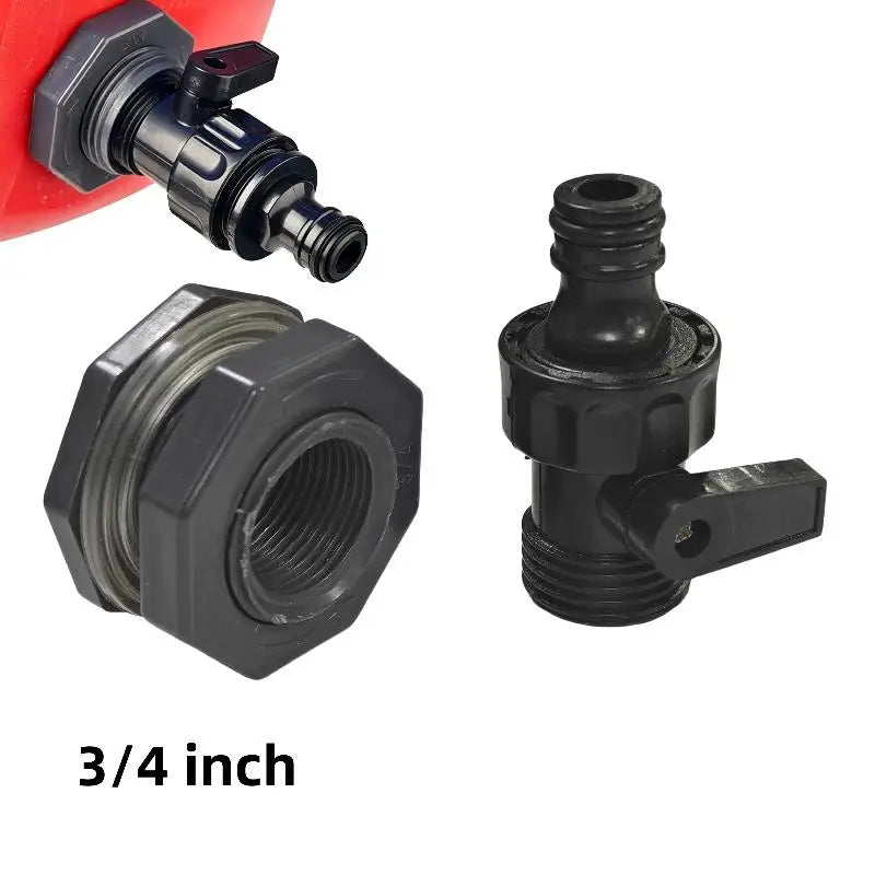 PVC IBC Water Bucket Adapter 1Pcs Water Tank Adapter With Valve Durable Connector For Outdoor Water Storage System Vue