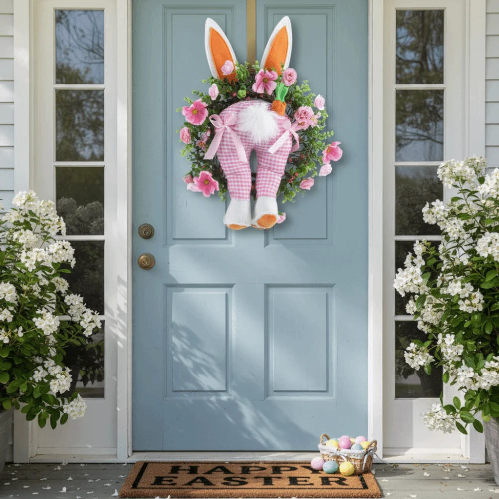 Realistic Design Easter Bunny Wreath Fresh Decoration Reusable Material Bunny Bottom Wreath Realistic Wreath Easter Decoration Vue