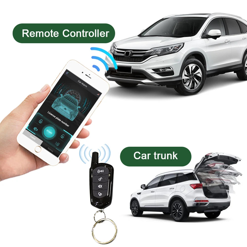 Universal Car Alarm Systems Auto Remote Central Kit Door Lock Keyless APP With Remote Contr Entry System Central Locking start s Vue