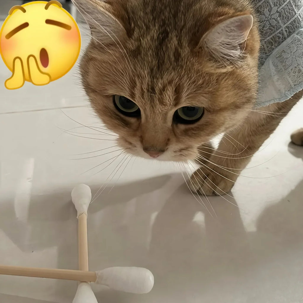 Giant Cotton Swab Catnip Toy – Wool Felt Kitten Chew Toy 6-Pack Cat Chew Toy Vue