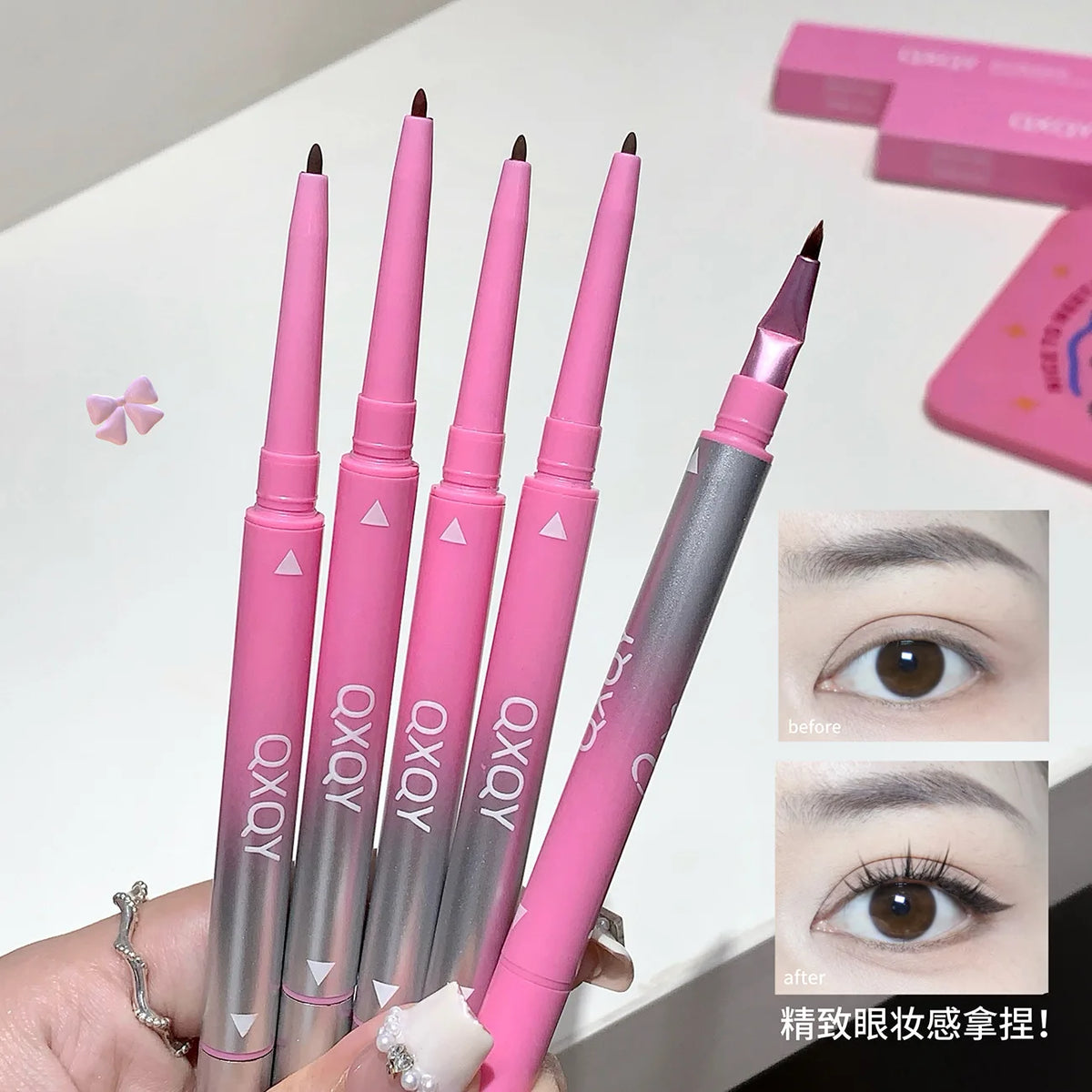 Punk Red Eyebrow & Eyeliner Gel 2 In 1 With Angled Brush Smudge-Proof Waterproof Creamy Smooth for Brows & Under Eye Makeup Vue