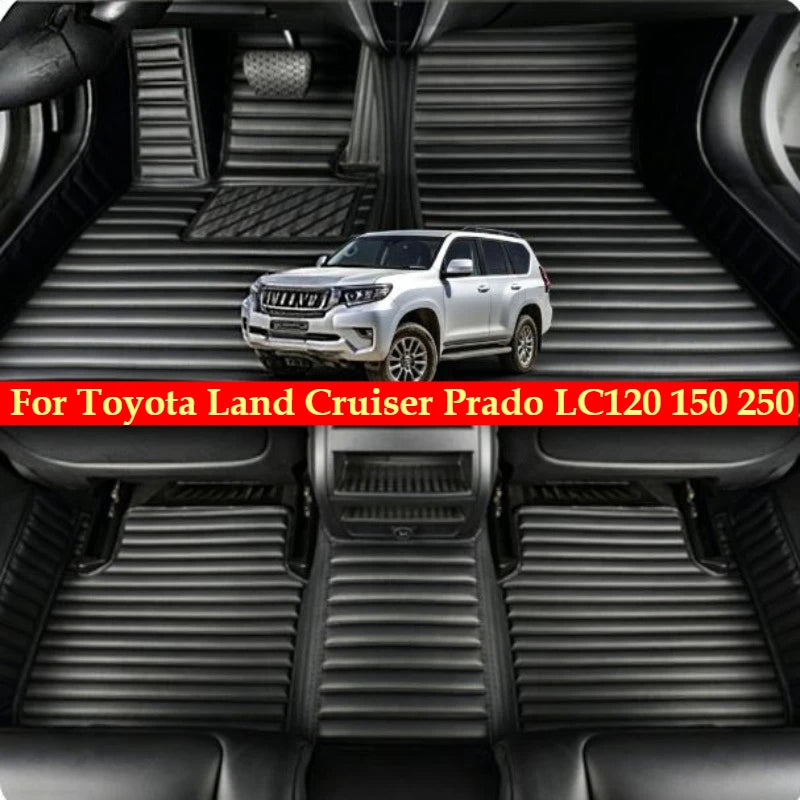 Custom Car Floor Mats for Toyota Land Cruiser Prado LC120 LC150 LC250 2006-2026 5/6/7Seat Accessories Auto leather Carpet Trunk Vue