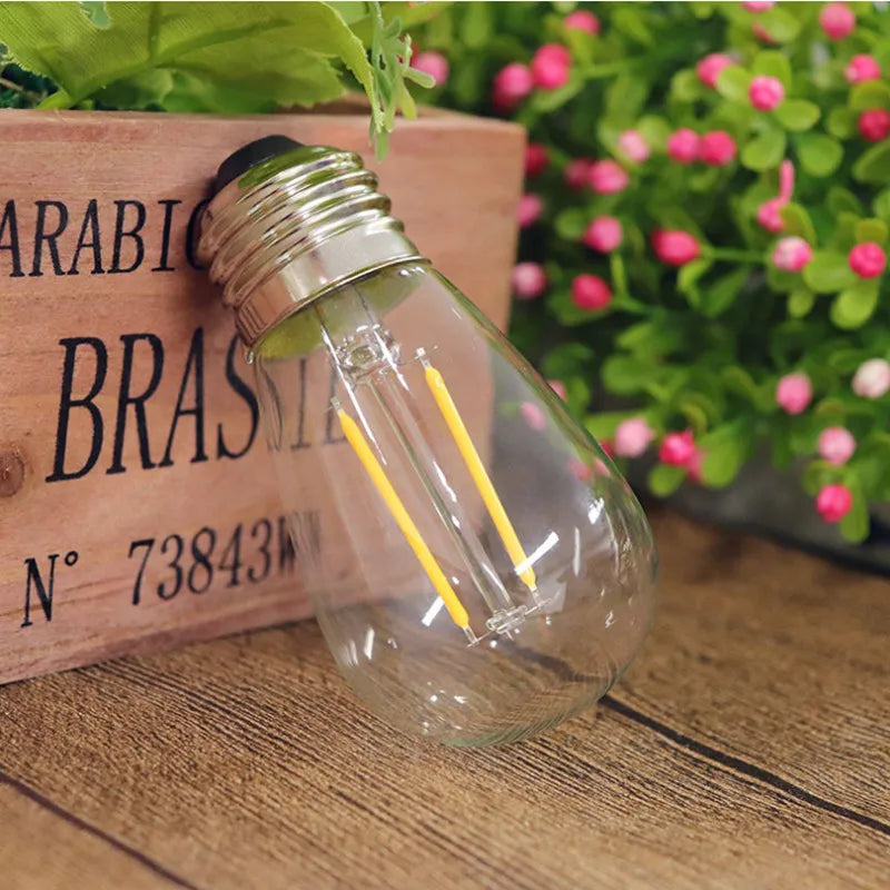 LED S14 Replacement Light Bulbs E27 Shatterproof Retro Edison Bulbs 220V for Waterproof IP65 Outdoor String Lights Vue
