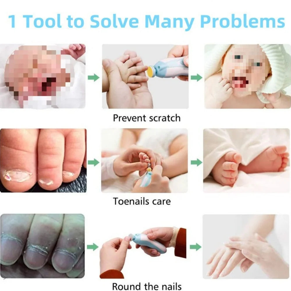 Baby Electric Nail Trimmer Kid Nail Polisher Tool Baby Care Multifunctional Fingernail Cutter Trimmer Infant Manicure Set Vue