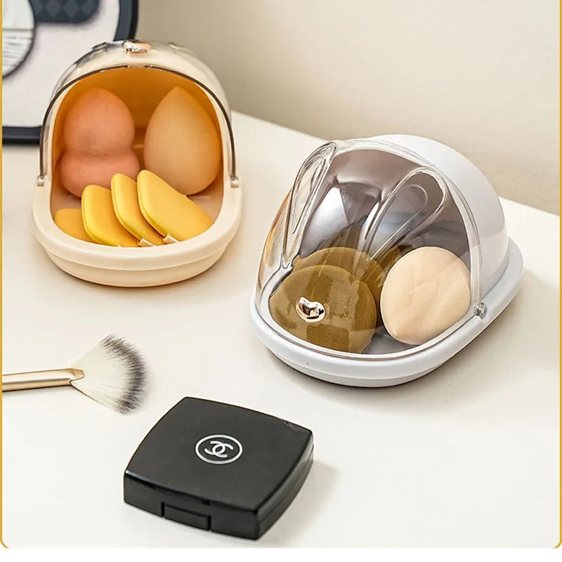 Makeup Sponge Holder Dustproof Cosmetic Egg Storage Box Powder Sponge Storage Box Make Up Blender Case Cosmetic Puff Holder Vue
