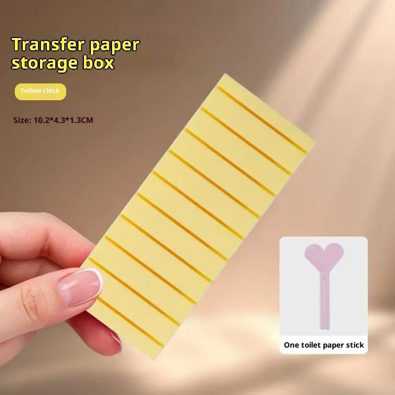 Mini Portable 10 Slot Nail Art Transfer Foil Storage Box, Anti Wrinkle Design for Home DIY & Professional Salon Vue Yellow