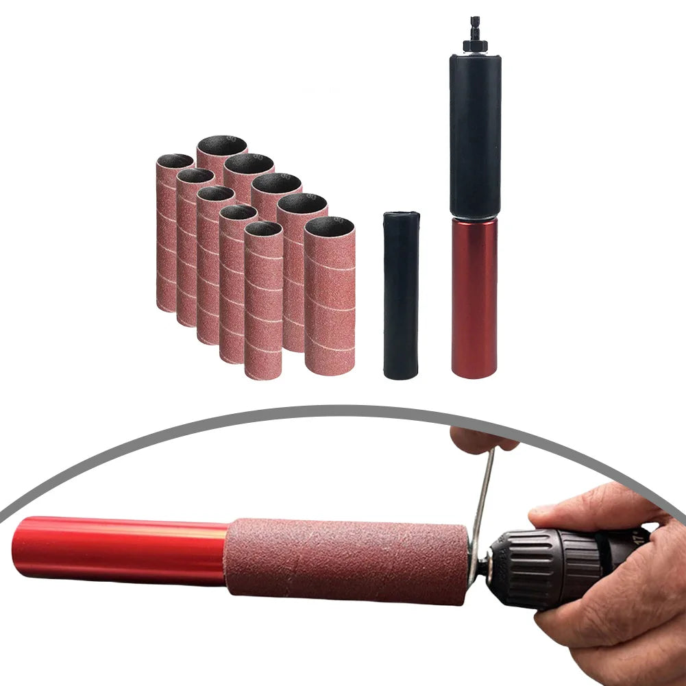 Rubber Drum Sanding Kit for Drill – Wood Metal Glass Stone Drum Sanding Kit Vue