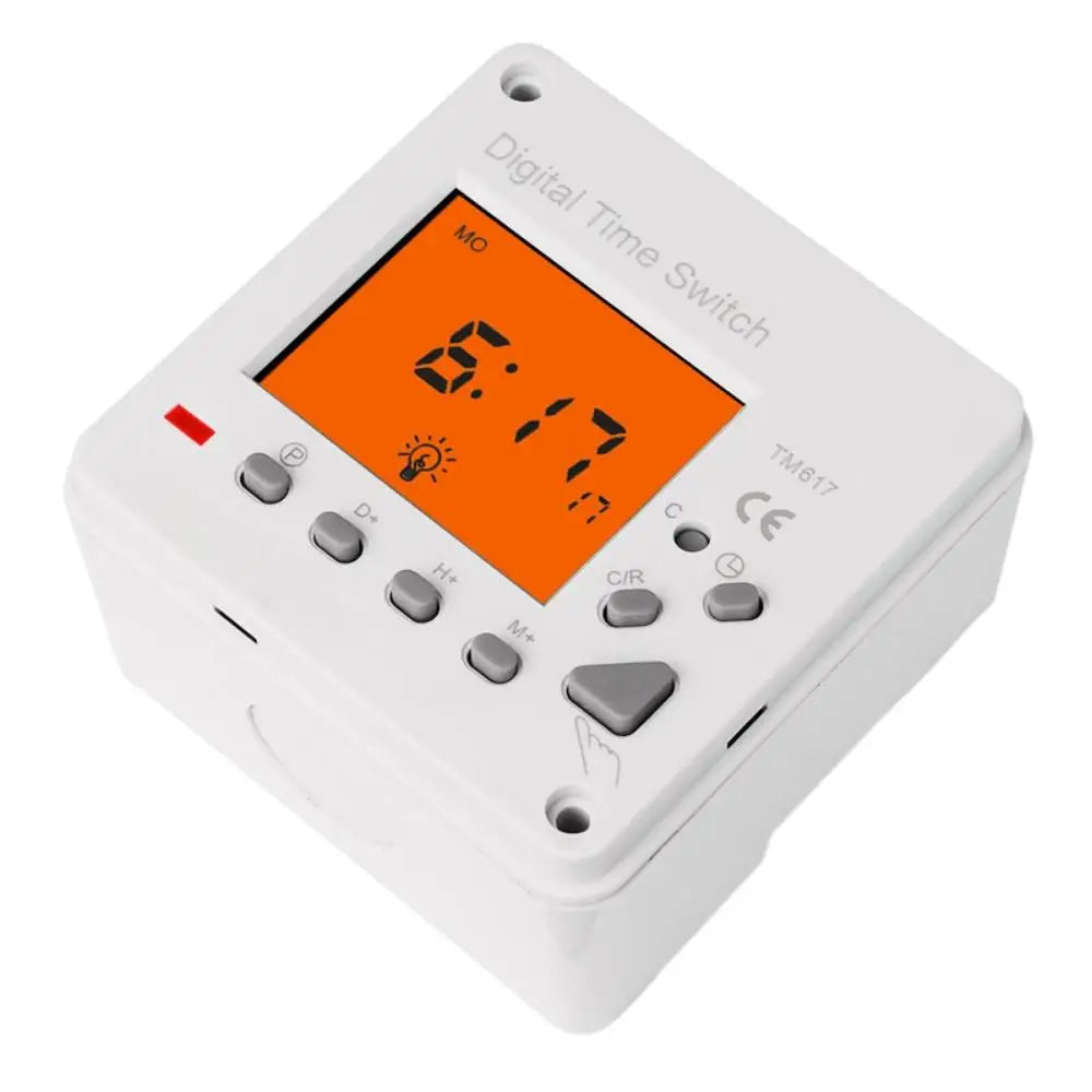 TM617 110V/220V Time Switch Intelligent Backlight Large Screen Time Control Switch Timer 72x72mm Panel or DIN Rail Installation Vue Default Title