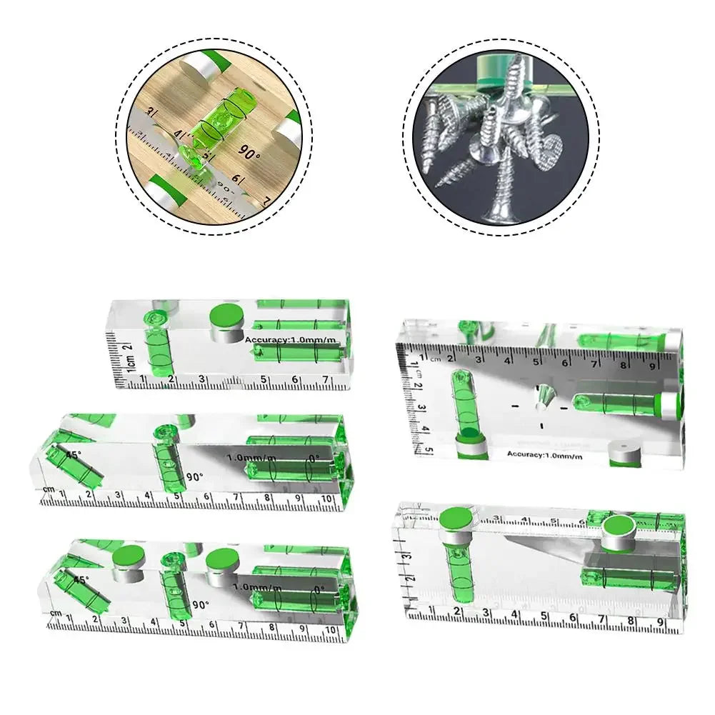 Acrylic Mini Level Ruler with Magnet – Pocket Leveling Tool Pocket Level Ruler Vue