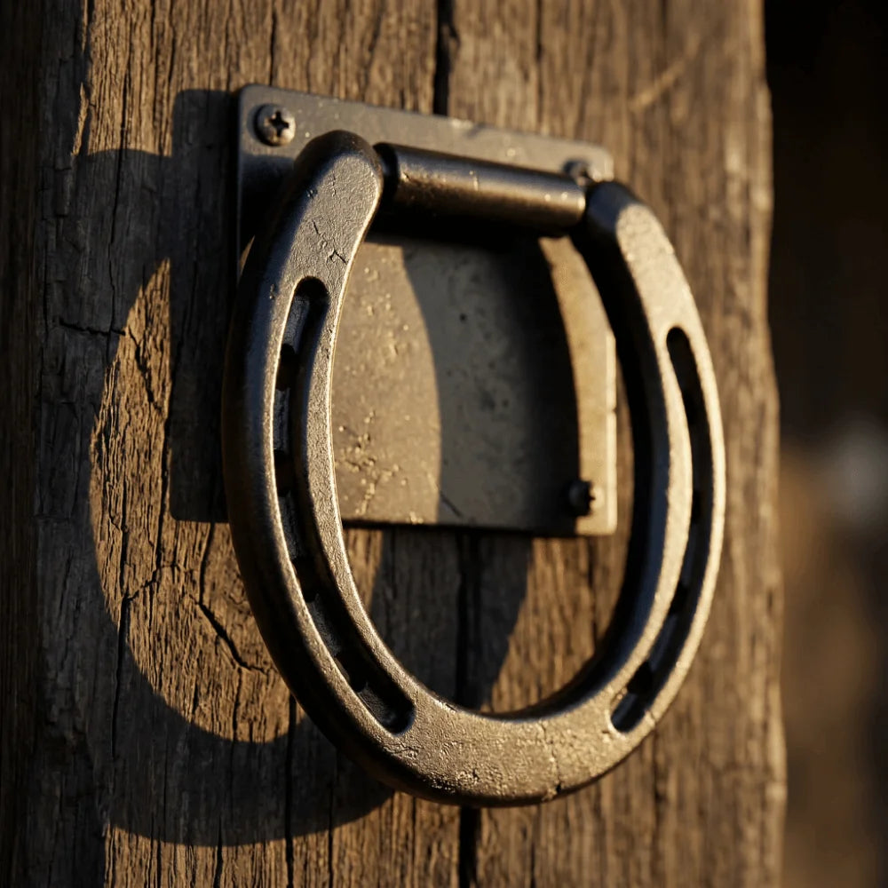 Farm Supplies Solid Horse Cross Tie Ring Heavy Duty Black Horse Safety Tie Ring Iron Wall Mount Horse Tie Down Ring Stall Vue