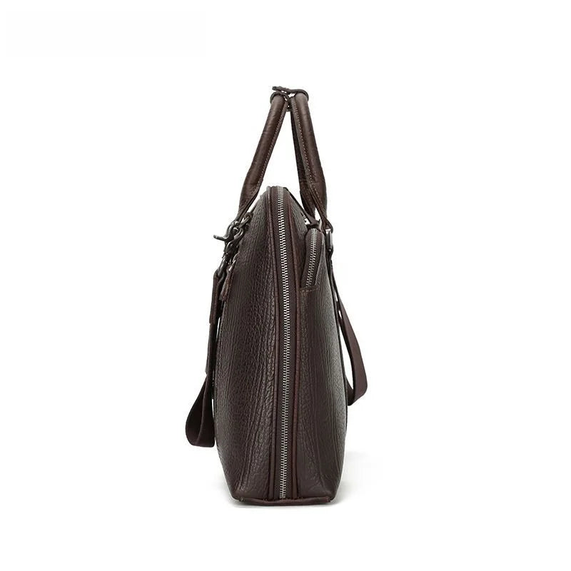 Men's handbag briefcase 15.6 inch shoulder messenger bag genuine leather first layer cowhide men's bag computer Vue
