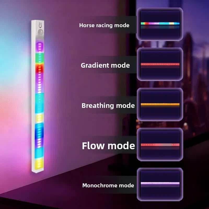 Rechargeable RGB LED Magnetic Cabinet Light Motion Sensor Color Gradient Ambient Night Lamp for Kitchen Closet Vue