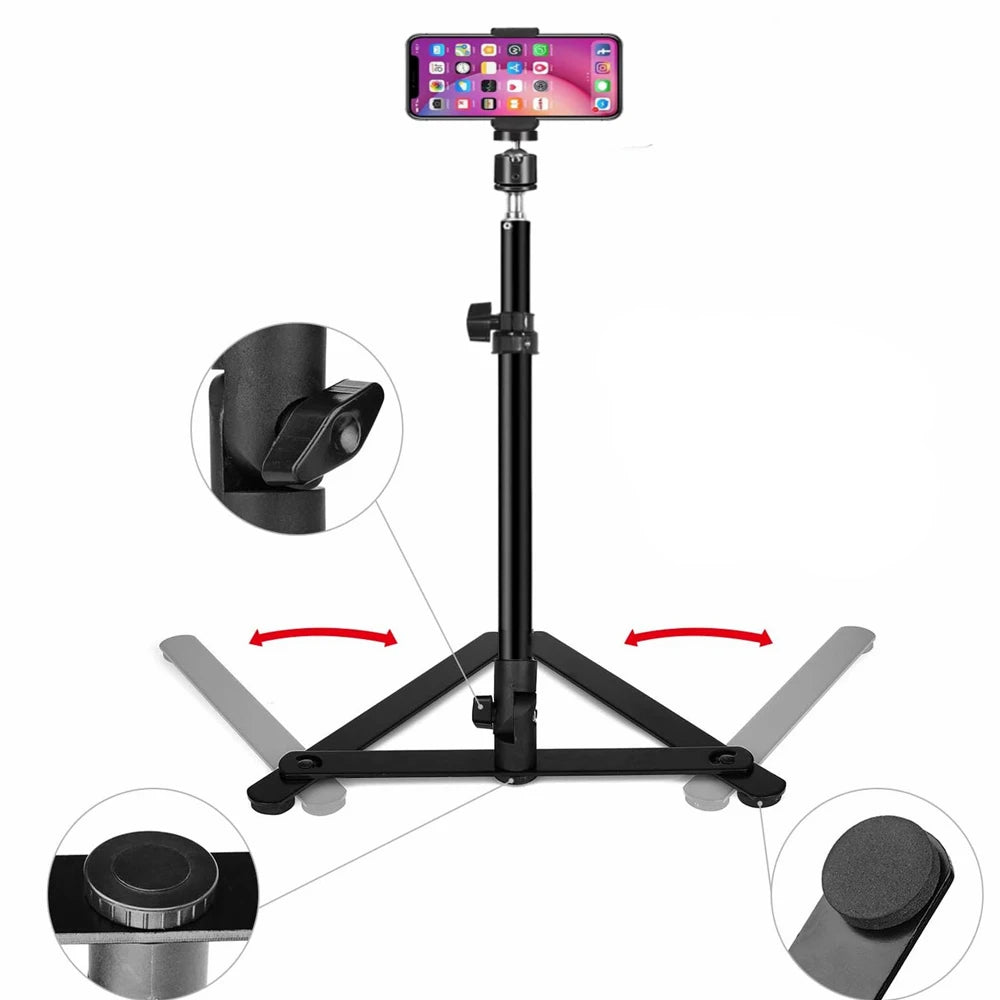 Desktop Foldable Overhead Tripod for Smartphone Bracket Arm With Phone Holder Photography Table Stand Live Photo Video Shooting Vue