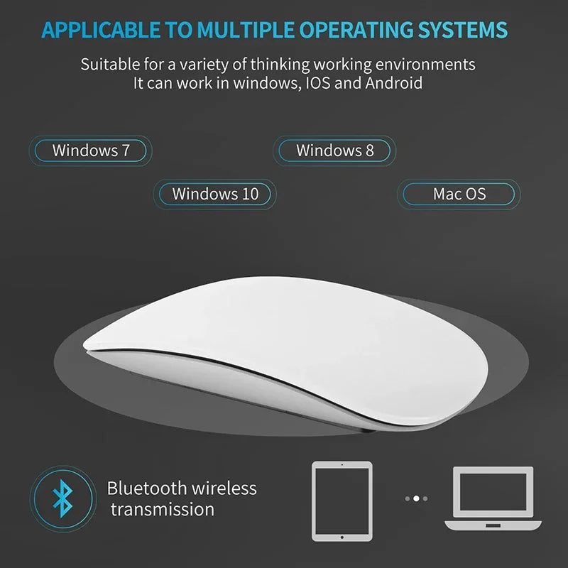 Lenovo Wireless Mouse Rechargeable Bluetooth 5.0 Silent Surface Touch Mice Ultra-thin Magic Mouse For Laptop Ipad Mac PC Macbook Vue