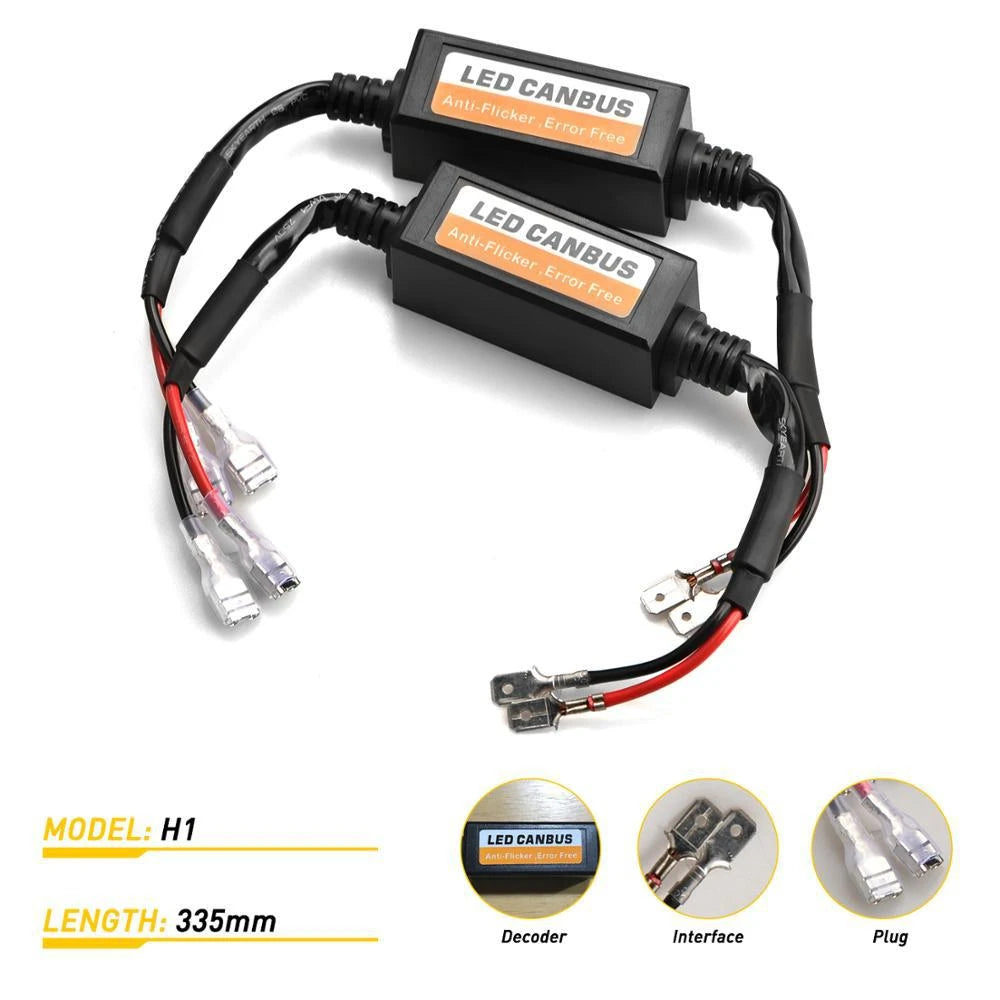 2pcs H4/H7/H8/H11 9005/9006/9012 Automotive Car LED Headlight Decoder LED Filter and Error Canceler (Anti-Flicker) Vue H1